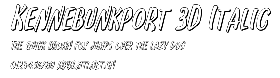 Kennebunkport 3D Italic.ttf字體轉換器圖片