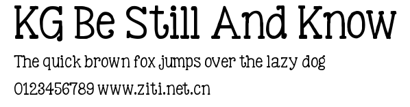 KG Be Still And Know.ttf字體轉換器圖片