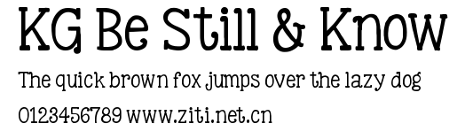 KG Be Still & Know.ttf字體轉換器圖片