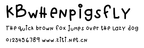 KBwhenpigsfly.ttf字體轉換器圖片