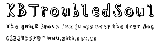 KBTroubledSoul.ttf字體轉換器圖片