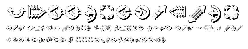 KArrowsShadow.ttf字體轉換器圖片