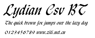 Lydian Csv BT.ttf字體轉換器圖片