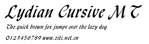 Lydian Cursive MT.ttf字體轉換器圖片