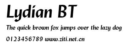 Lydian BT.ttf字體轉換器圖片