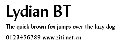 Lydian BT.ttf字體轉換器圖片