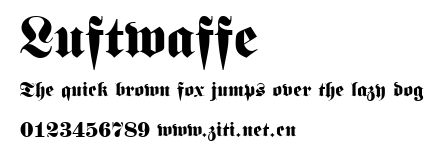 Luftwaffe.ttf字體轉換器圖片