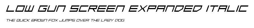 Low Gun Screen Expanded Italic.ttf字體轉換器圖片