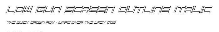 Low Gun Screen Outline Italic.ttf字體轉換器圖片