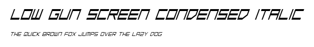 Low Gun Screen Condensed Italic.ttf字體轉換器圖片