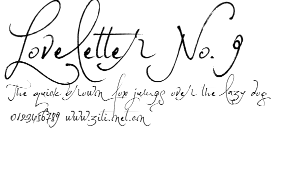Loveletter No. 9.ttf字體轉換器圖片