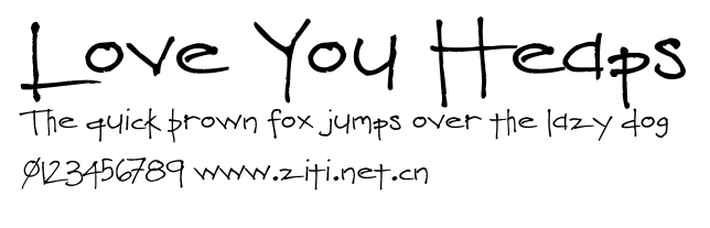 Love You Heaps.ttf字體轉換器圖片