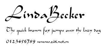 LindaBecker.ttf字體轉換器圖片
