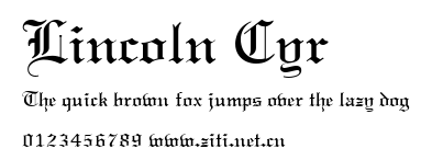 Lincoln Cyr.ttf字體轉換器圖片