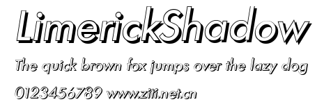LimerickShadow.ttf字體轉換器圖片