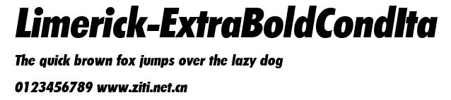 Limerick-ExtraBoldCondIta.ttf字體轉換器圖片