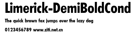 Limerick-DemiBoldCond.ttf字體轉換器圖片