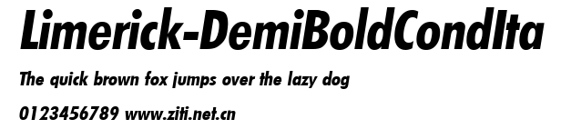 Limerick-DemiBoldCondIta.ttf字體轉換器圖片