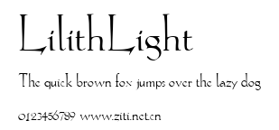 LilithLight.ttf字體轉換器圖片