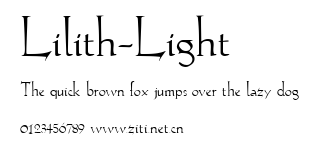 Lilith-Light.ttf字體轉換器圖片