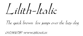 Lilith-Italic.ttf字體轉換器圖片
