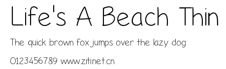 Life's A Beach Thin.ttf字體轉換器圖片