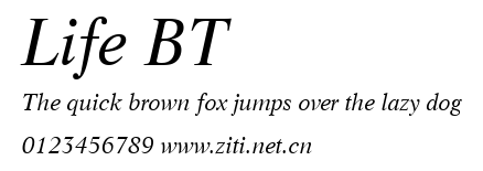Life BT.ttf字體轉換器圖片