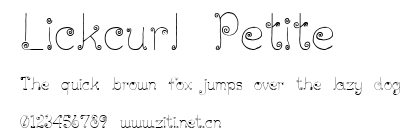 Lickcurl Petite.ttf字體轉換器圖片