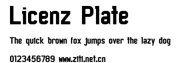 Licenz Plate.ttf字體轉換器圖片