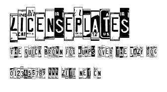 LicensePlates.ttf字體轉換器圖片