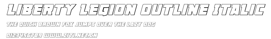 Liberty Legion Outline Italic.ttf字體轉換器圖片
