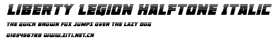 Liberty Legion Halftone Italic.ttf字體轉換器圖片