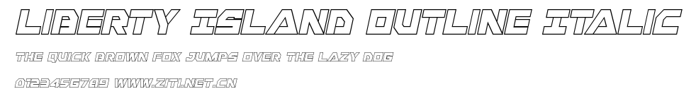 Liberty Island Outline Italic.ttf字體轉換器圖片