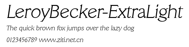 LeroyBecker-ExtraLight.ttf字體轉換器圖片