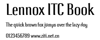 Lennox ITC Book.ttf字體轉換器圖片