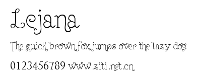 Lejana.ttf字體轉換器圖片