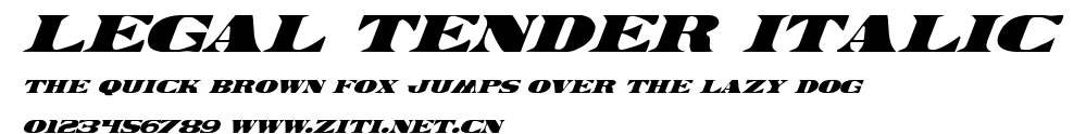 Legal Tender Italic.ttf字體轉換器圖片