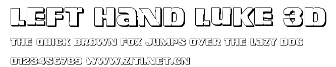 Left Hand Luke 3D.ttf字體轉換器圖片