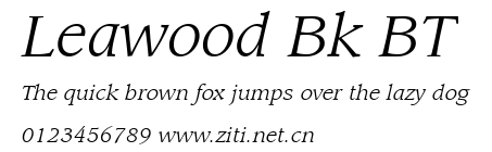 Leawood Bk BT.ttf字體轉換器圖片