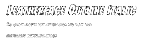 Leatherface Outline Italic.ttf字體轉換器圖片