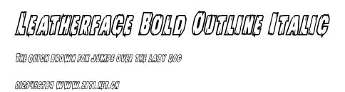 Leatherface Bold Outline Italic.ttf字體轉換器圖片