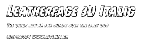 Leatherface 3D Italic.ttf字體轉換器圖片