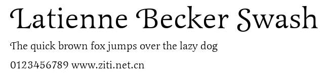 Latienne Becker Swash.ttf字體轉換器圖片