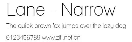 Lane - Narrow.ttf字體轉換器圖片