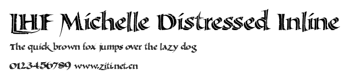 LHF Michelle Distressed Inline.ttf字體轉換器圖片