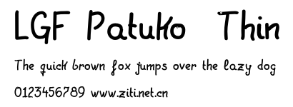 LGF Patuko Thin.otf字體轉換器圖片