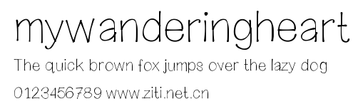 mywanderingheart.ttf字體轉換器圖片