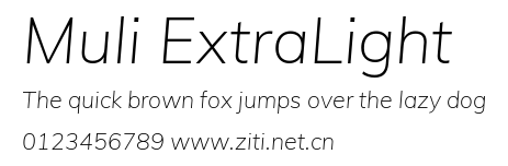 Muli ExtraLight.ttf字體轉換器圖片