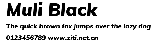 Muli Black.ttf字體轉換器圖片