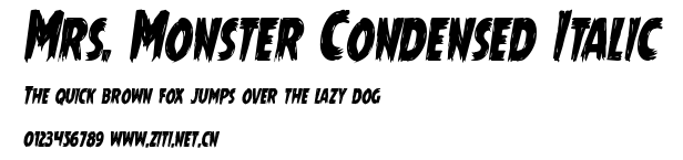 Mrs. Monster Condensed Italic.ttf字體轉換器圖片